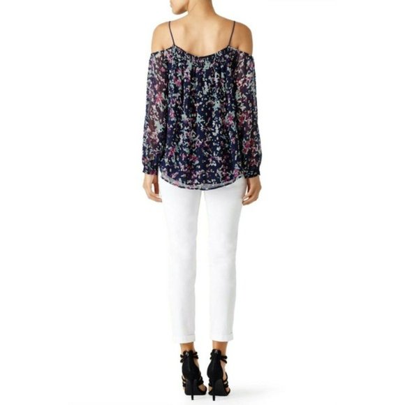 Greylin Spring Speckle Cold Shoulder Blouse Size S - Picture 3 of 12